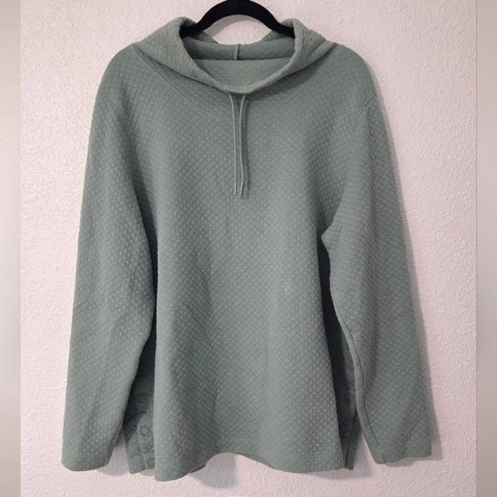 L.L.Bean 2X‎ Granola Girl Quilted Hoodie Gorpcore Outdoor Cozy Layer Pullover